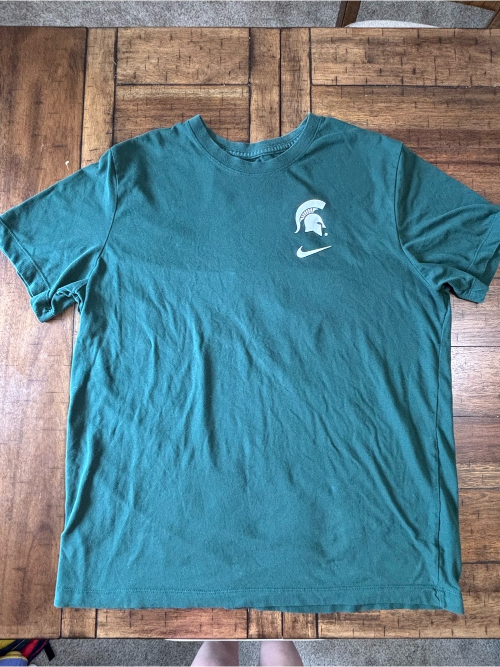 Nike Men’s Teal Crewneck T‑Shirt with Spartan Logo